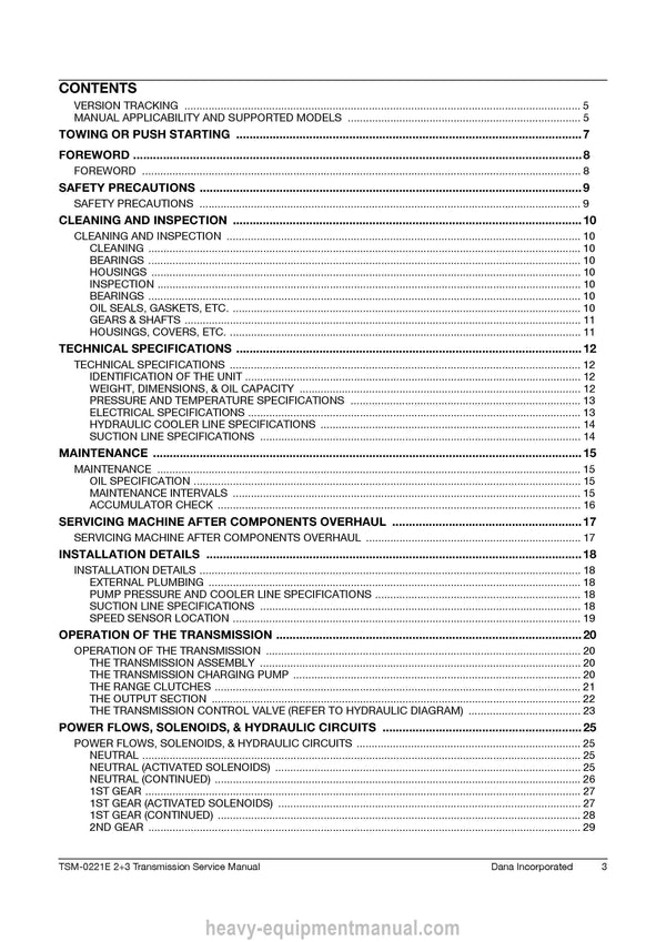 Manitou DANA GEARBOX 2+3 TYPE Repair Manual 647827EN 2019
