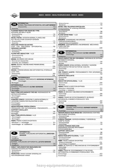 Manitou Dana Axle 211 221 Service Manual 913296-B 2009