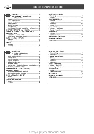Manitou Dana Axle 212 Service Manual (913266A) PDF