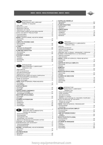 Manitou Dana Axle Service Manual 50960009A
