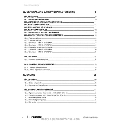 Manitou M-X 30–2 P ST3A S4 Forklift Service Repair Manual PDF