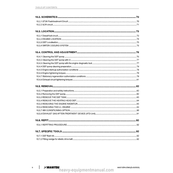 Manitou MHT 10200 210Y ST5 S1 Telehandler Service Repair Manual (649313EN-USMG)