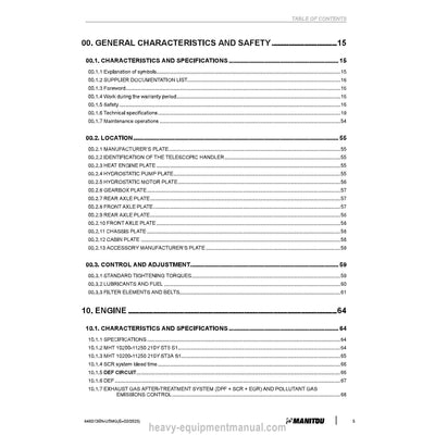 Manitou MHT 10200 210Y ST5 S1 Telehandler Service Repair Manual (649313EN-USMG)