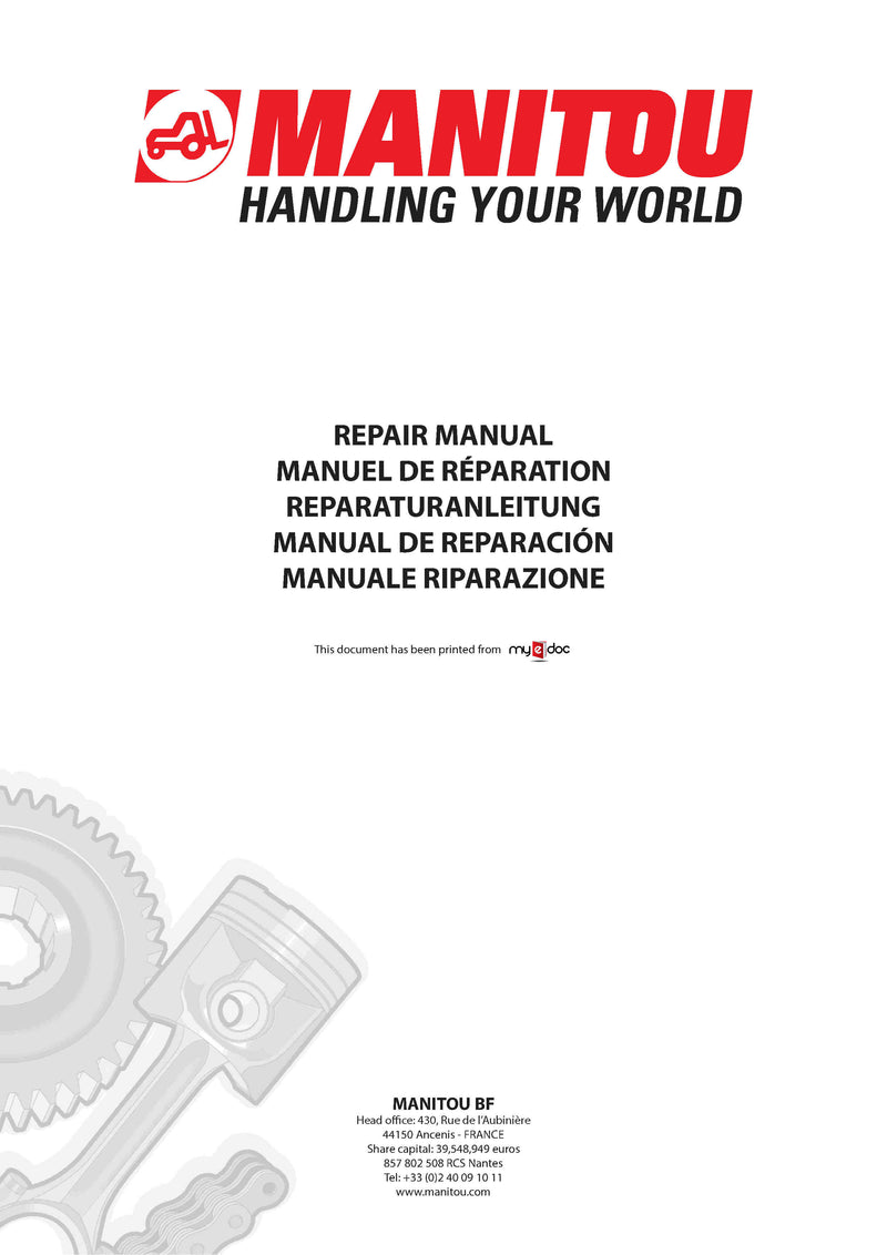 Manitou MRT 2150 EURO 3 Service Repair Manual - Download PDF