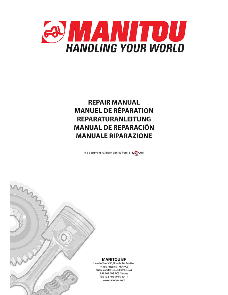 Manitou MT1235 1335 1435 S3 E2 Service Repair Manual