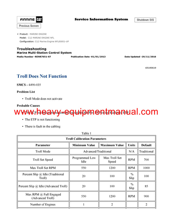 Download Caterpillar C12 MARINE ENGINE Service Repair Manual NFL