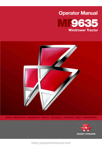 Massey Ferguson MF 9635 Windrower Tractor Operator Manual