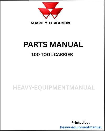 Massey Ferguson 100 Tool Carrier Parts Manual - Download PDF
