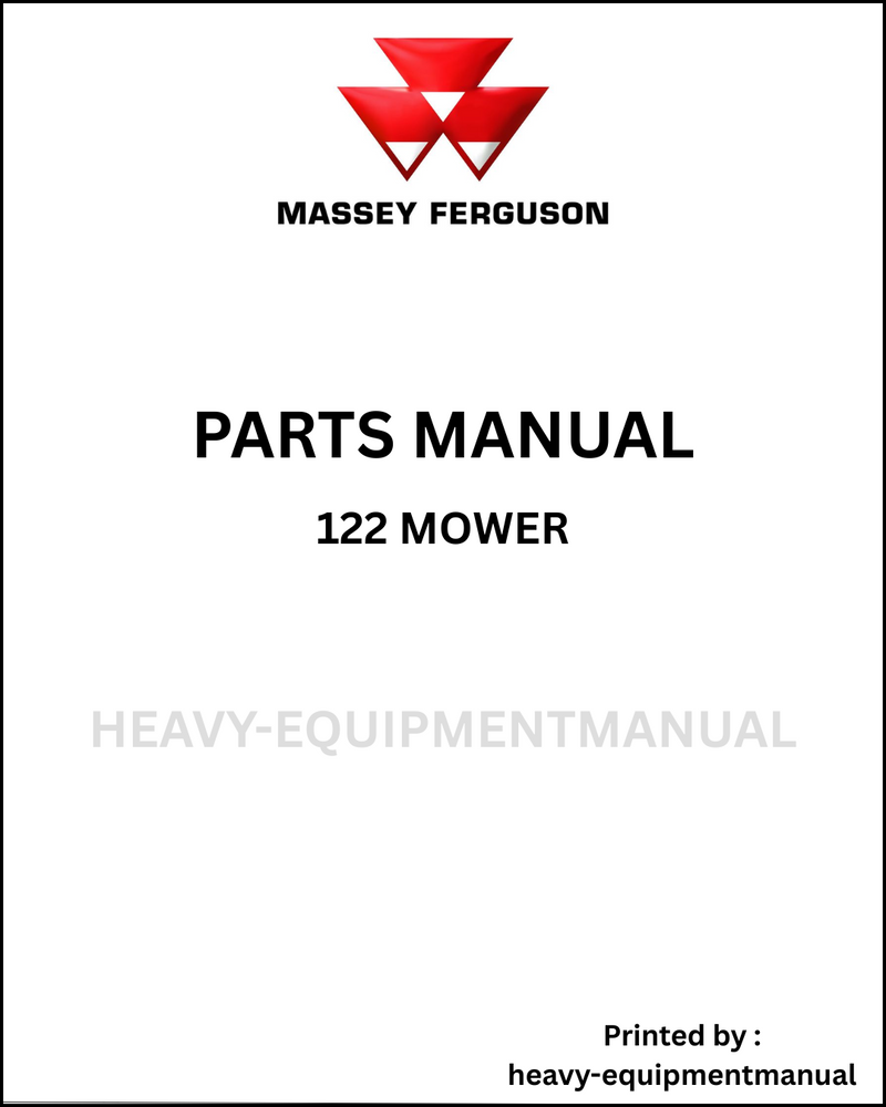 Massey Ferguson 122 Mower Parts Manual - Download PDF