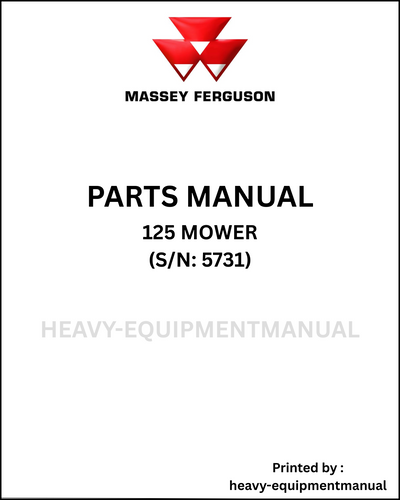 Massey Ferguson 125 Mower Parts Manual - Download PDF (S/N 5731)