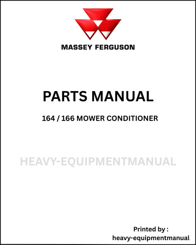 Massey Ferguson 164 / 166 Mower Conditioner Parts Manual - Download PDF