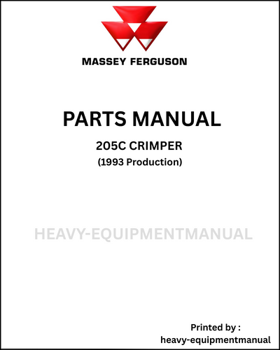 Massey Ferguson 205c Crimper (1993 Production) Parts Manual - Download PDF