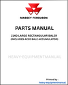 Massey Ferguson 2140 Large Rectangular Baler (Includes AC20 Bale Accumulator) Parts Manual - Download PDF