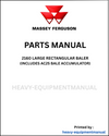 Massey Ferguson 2160 Large Rectangular Baler (Includes AC25 Bale Accumulator) Parts Manual - Download PDF