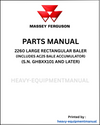 Massey Ferguson 2260 Large Rectangular Baler Parts Manual - Download PDF (S.N. GHBXX101 AND LATER)
