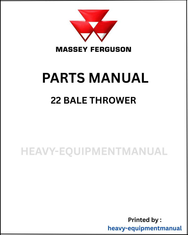 Massey Ferguson 22 Bale Thrower Parts Manual - Download PDF
