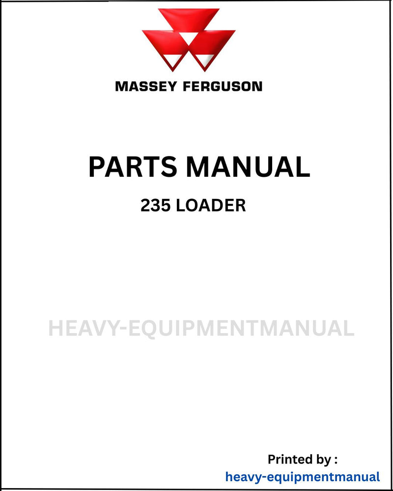 Massey Ferguson 235 Loader Parts Manual - Download PDF