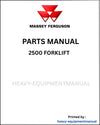 Massey Ferguson 2500 Forklift Parts Manual - Download PDF