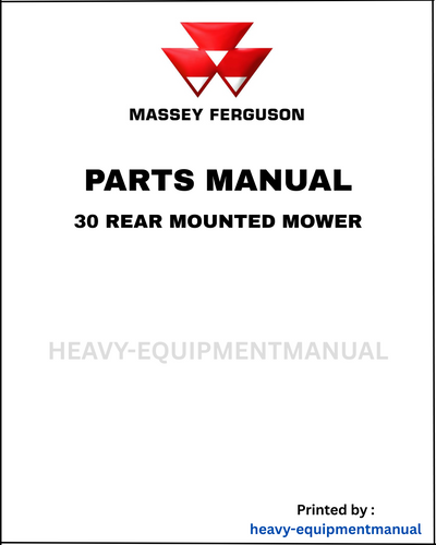 Massey Ferguson 30 Rear Mounted Mower Parts Manual - Download PDF