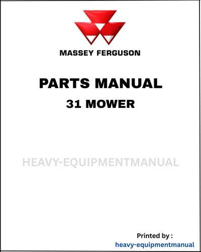 Massey Ferguson 31 Mower Parts Manual - Download PDF
