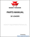 Massey Ferguson 32 Loader Parts Manual - Download PDF