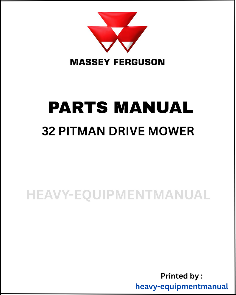 Massey Ferguson 32 Pitman Drive Mower Parts Manual - Download PDF