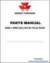 Massey Ferguson 3982 / 3991 Deluxe Bi-Fold Rake Parts Manual - Download PDF