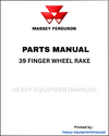 Massey Ferguson 39 Finger wheel Rake Parts Manual - Download PDF