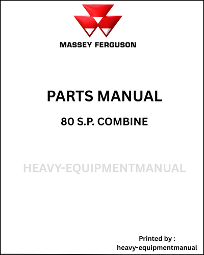 Massey Ferguson 80 S.P. Special Combine Parts Manual - Download PDF