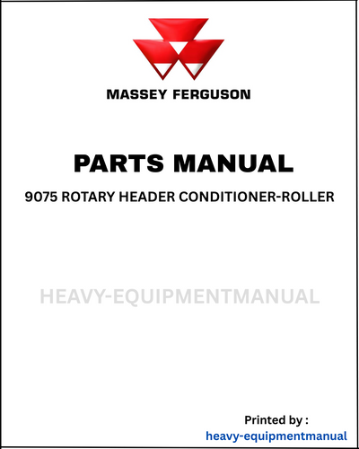 Massey Ferguson 9075 Rotary Header Conditioner-Roller Parts Manual - Download PDF