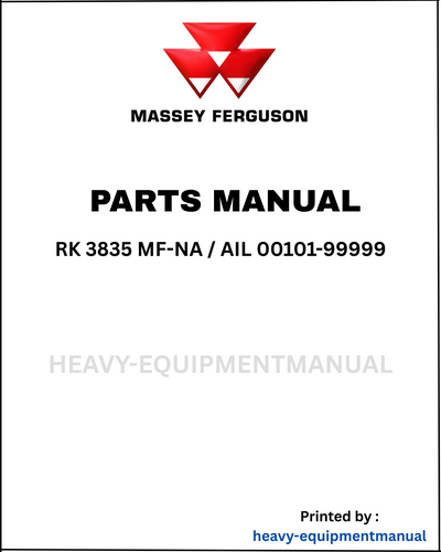 Massey Ferguson RK 3835 MF-NA / AIL 00101-99999 Parts Manual - Download PDF
