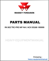 Massey Ferguson RK 802 TRC-PRO MF-NA / ACX 00168 99999 Parts Manual - Download PDF
