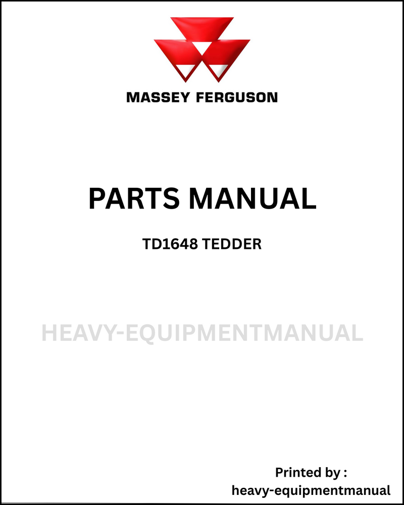 Massey Ferguson TD1648 Tedder Parts Manual - Download PDF