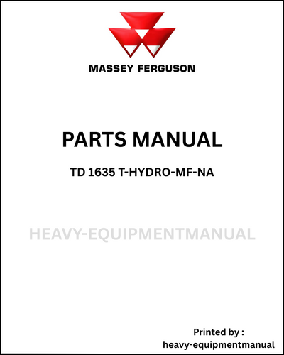 Massey Ferguson TD 1635 T-HYDRO-MF-NA Parts Manual - Download PDF