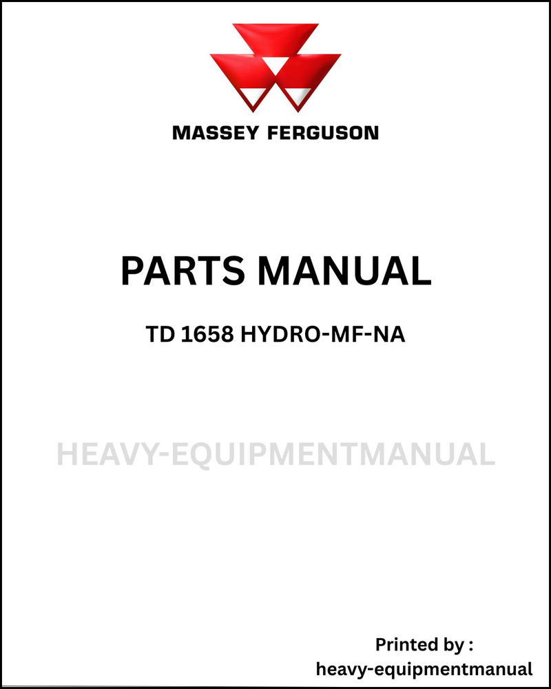 Massey Ferguson TD 1658 HYDRO-MF-NA Parts Manual - Download PDF
