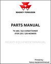 Massey Ferguson TK 186 / 212 CONDITIONER (FOR 120 / 126 Mower) Parts Manual - Download PDF