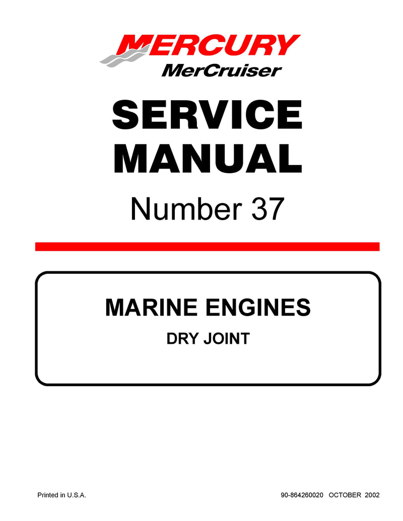 Mercury Mercruiser Marine Engine DRY JOINT Service Repair Manual