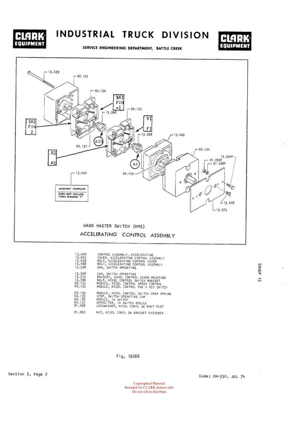 Clark NP NS300 (OH-437) Forklift Overhaul Manual - PDF Download