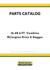 New Holland 16-48 6 FT. Combine Parts Manual W/engine Drive & Bagger