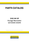 New Holland 2100 NH SP Forage Harvester Parts Manual S/N 404501-404590
