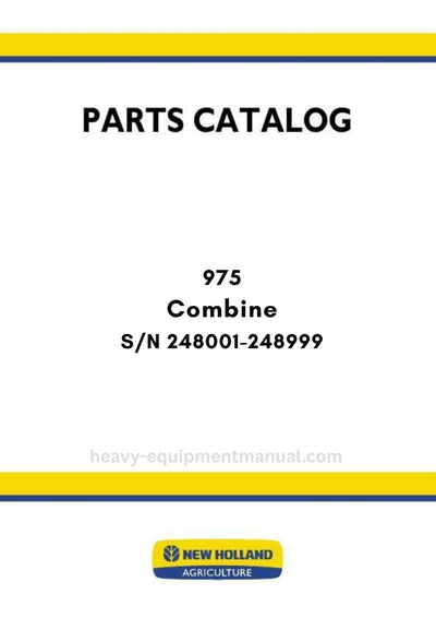 New Holland 975 Combine Parts Manual S/N 248001-248999