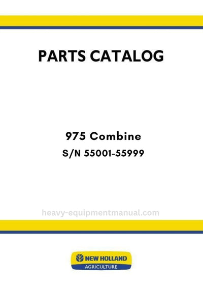 New Holland 975 Combine Parts Manual S/N 55001-55999