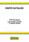 New Holland 975 Combine Parts Manual S/N 660001-660999 & 821001-821999