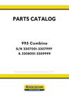 New Holland 995 Combine Parts Manual S/N 3307001-3307999 & 3308001-3309999