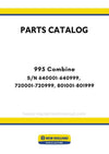 New Holland 995 Combine Parts Manual S/N 640001-640999, 720001-720999, 801001-801999