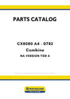 New Holland CX8080 A4 - D782 NA VERSION TIER4 Combine Parts Manual