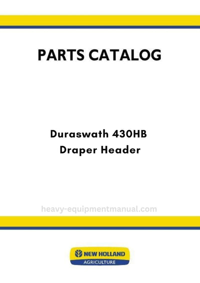 New Holland Duraswath 430HB Draper Header Parts Manual