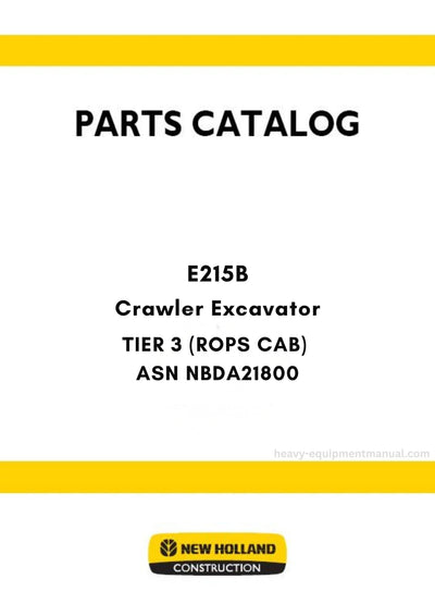 New Holland E215B TIER 3 Crawler Excavator Parts Manual