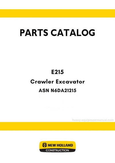 New Holland E215 Crawler Excavator Parts Manual (NA) ASN N6DA21215