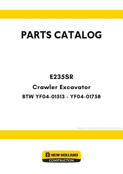 New Holland E235SR Crawler Excavator Parts Manual 